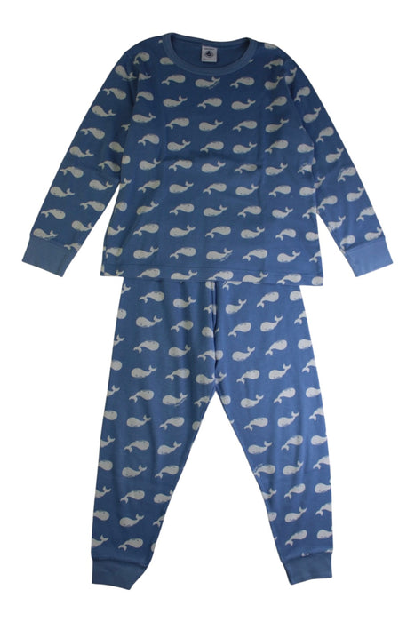A Blue Pyjama Sets from Petit Bateau in size 6T for boy. (Front View)