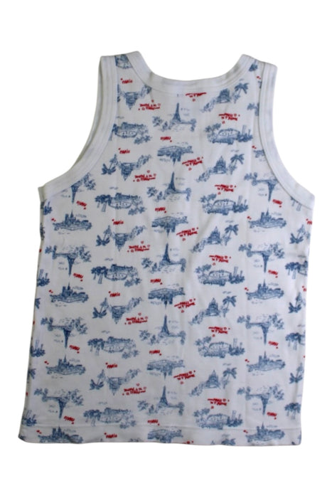 A White Sleeveless Tops from Petit Bateau in size 6T for boy. (Back View)