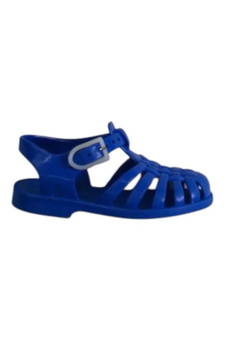 A Blue Sandals from Meduse in size 3T for girl. (Front View)
