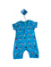 A Green Short Sleeve Rompers from Little Green Radicals in size 6-12M for neutral. (Front View)