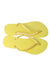 A Yellow Flip Flops from Havaianas in size 13Y for girl. (Front View)