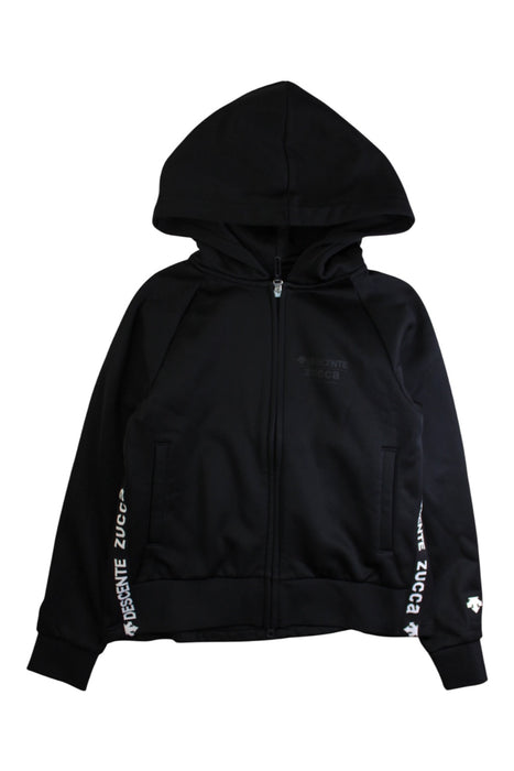 A Black Lightweight Jackets from Descente in size 14Y for girl. (Front View)
