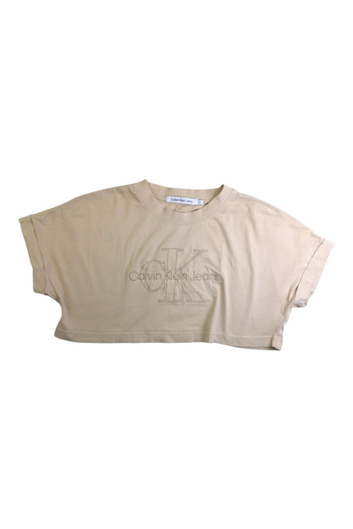 A Beige Short Sleeve T Shirts from Calvin Klein in size 14Y for girl. (Front View)