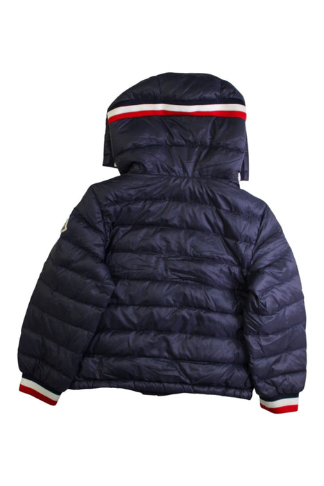 A Navy Puffer/Quilted Jackets from Moncler in size 4T for boy. (Back View)