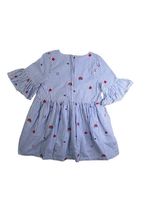 A Blue Long Sleeve Dresses from Seed in size 4T for girl. (Back View)