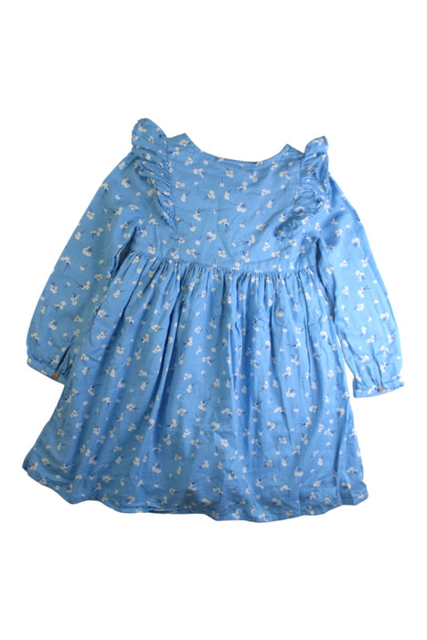 A Blue Long Sleeve Dresses from Mothercare in size 4T for girl. (Back View)