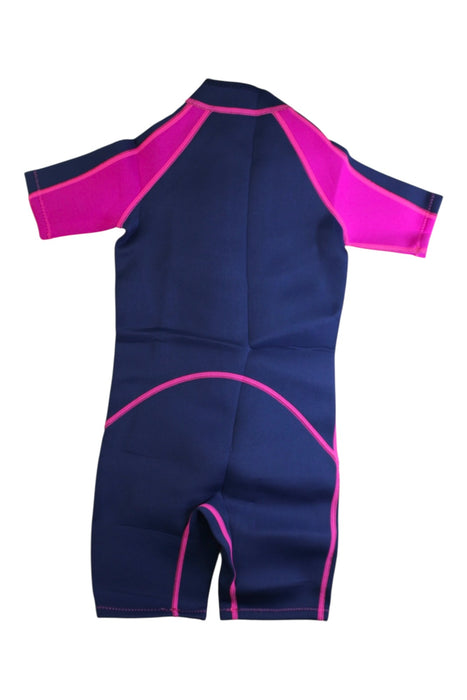 A Navy Wetsuits from Seaskin in size 8Y for neutral. (Back View)