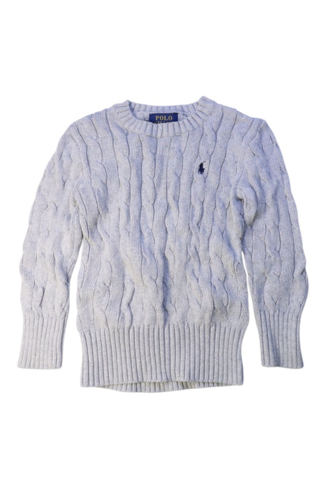 A Grey Knit Sweaters from Polo Ralph Lauren in size 4T for boy. (Front View)