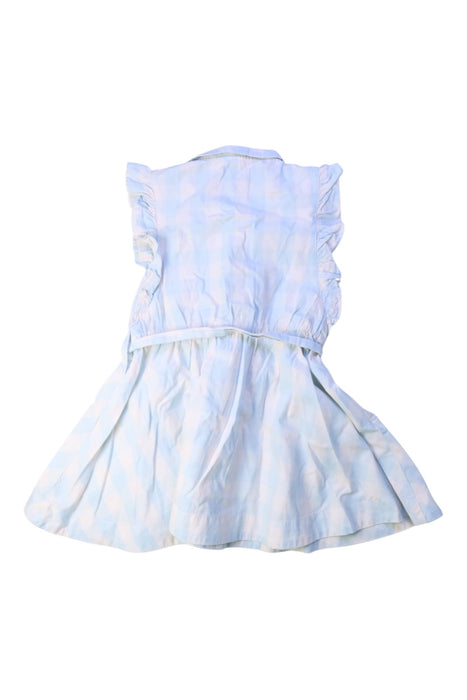 A Blue Sleeveless Dresses from Petit Bateau in size 4T for girl. (Back View)