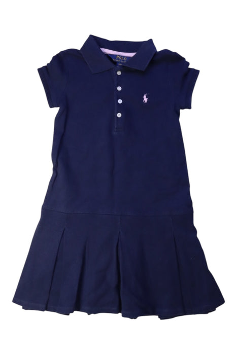 A Navy Short Sleeve Dresses from Polo Ralph Lauren in size 4T for girl. (Front View)