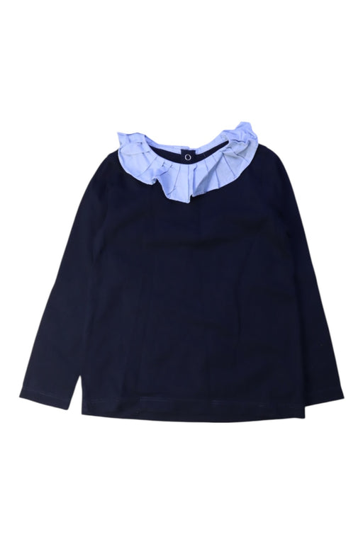 A Navy Long Sleeve Tops from Jacadi in size 4T for girl. (Front View)