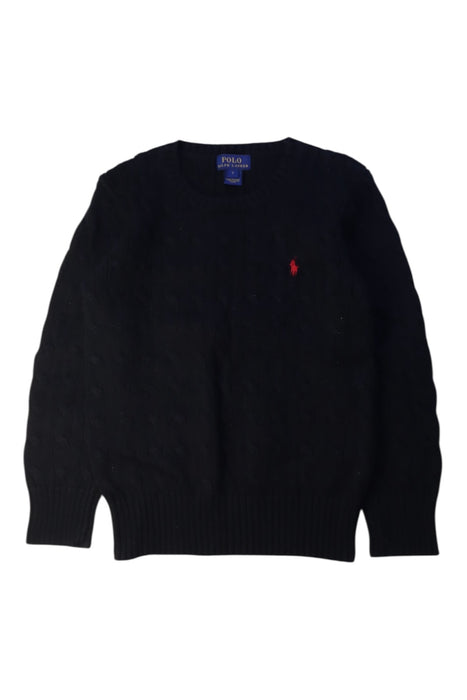 A Black Knit Sweaters from Polo Ralph Lauren in size 7Y for boy. (Front View)
