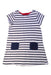 A Navy Short Sleeve Dresses from Petit Bateau in size 5T for girl. (Front View)