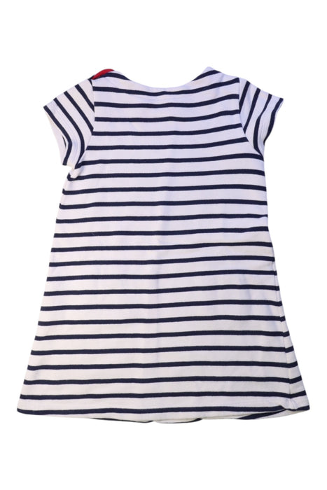 A Navy Short Sleeve Dresses from Petit Bateau in size 5T for girl. (Back View)