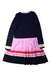 A Navy Long Sleeve Dresses from Jacadi in size 10Y for girl. (Back View)