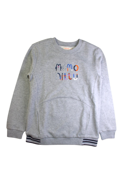 A Grey Crewneck Sweatshirts from Momonittu in size 14Y for boy. (Front View)