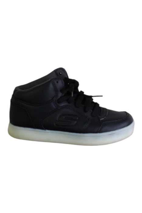 A Black Sneakers from Skechers in size 10Y for boy. (Front View)