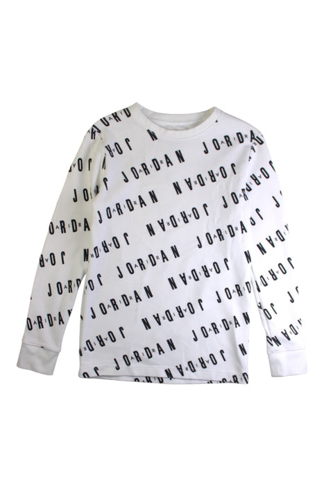 A White Long Sleeve T Shirts from Air Jordan in size 10Y for boy. (Front View)