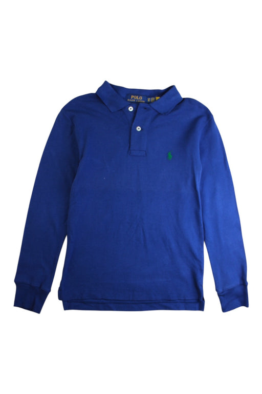 A Blue Long Sleeve Polos from Polo Ralph Lauren in size 8Y for boy. (Front View)