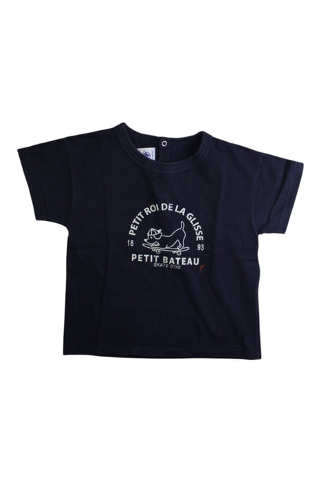 A Black Short Sleeve T Shirts from Petit Bateau in size 18-24M for boy. (Front View)