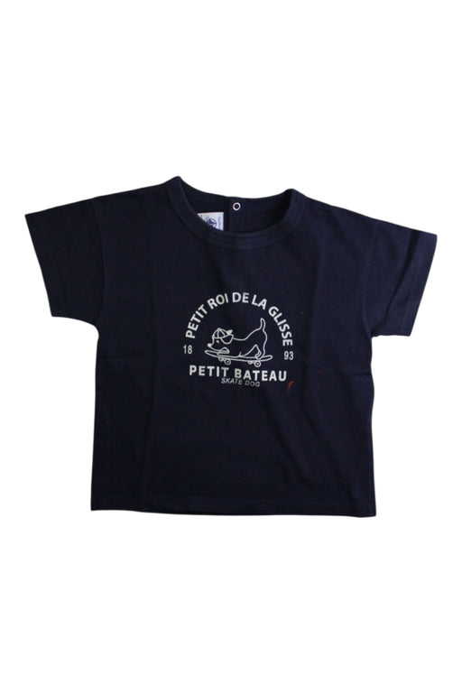 A Black Short Sleeve T Shirts from Petit Bateau in size 18-24M for boy. (Front View)
