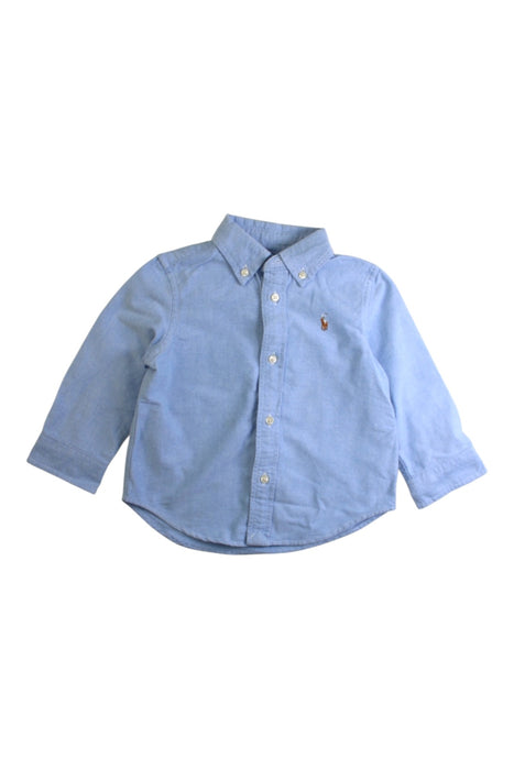 A Blue Long Sleeve Shirts from Polo Ralph Lauren in size 12-18M for boy. (Front View)