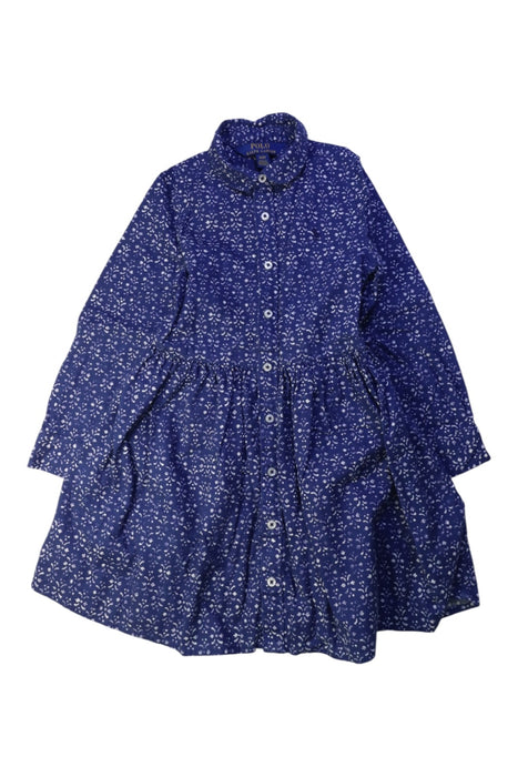 A Blue Long Sleeve Dresses from Polo Ralph Lauren in size 4T for girl. (Front View)