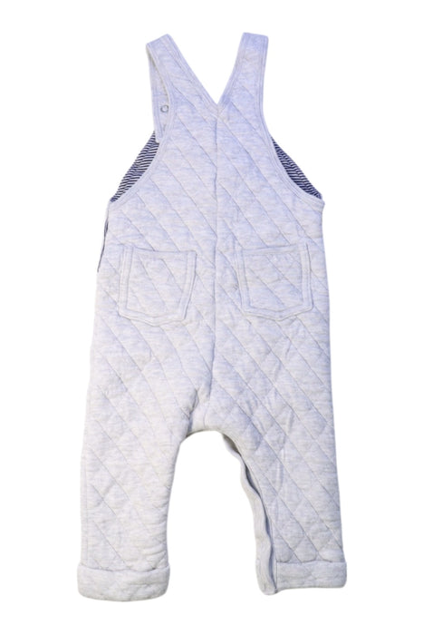A Grey Long Overalls from Petit Bateau in size 6-12M for boy. (Back View)