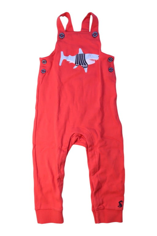 A Red Long Overalls from Joules in size 12-18M for boy. (Front View)