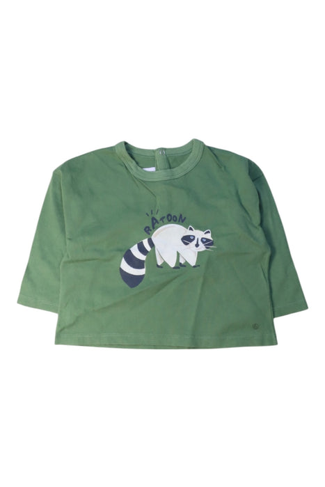 A Green Long Sleeve T Shirts from Petit Bateau in size 12-18M for boy. (Front View)