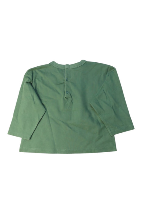 A Green Long Sleeve T Shirts from Petit Bateau in size 12-18M for boy. (Back View)