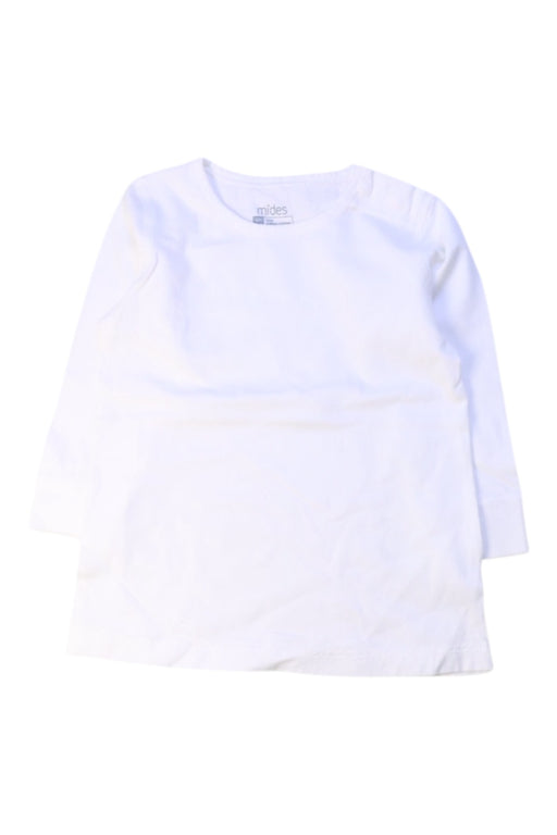 A White Long Sleeve Tops from Mides in size 12-18M for neutral. (Front View)