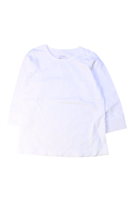 A White Long Sleeve T Shirts from Mides in size 12-18M for boy. (Front View)