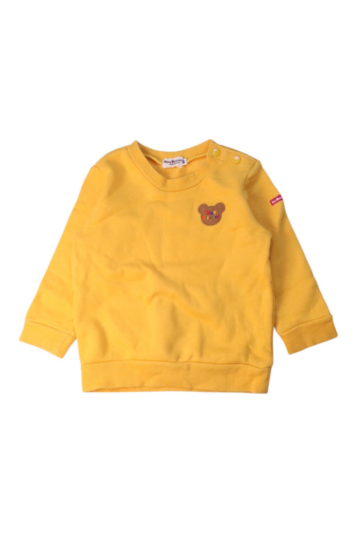 A Yellow Crewneck Sweatshirts from Miki House in size 12-18M for boy. (Front View)