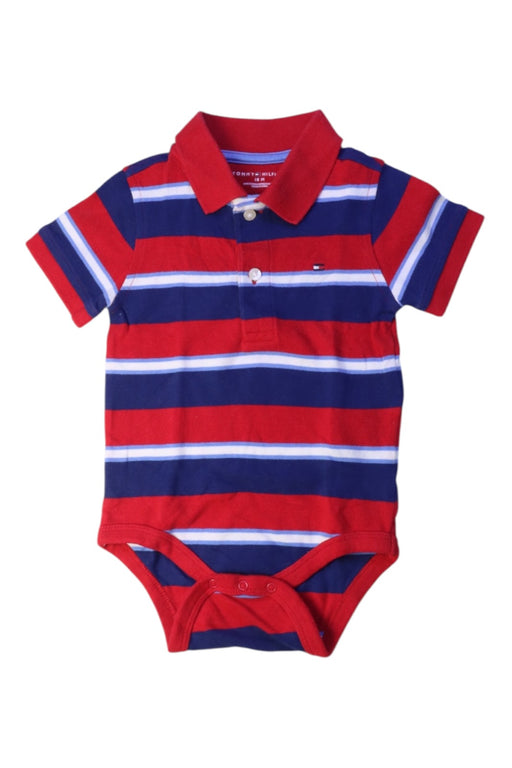 A Red Short Sleeve Bodysuits from Tommy Hilfiger in size 12-18M for boy. (Front View)