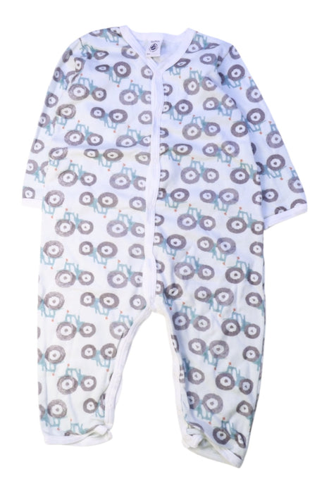 A White Onesies from Petit Bateau in size 12-18M for boy. (Front View)