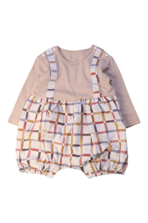 A Beige Long Sleeve Rompers from Mimi Mono in size 6-12M for girl. (Front View)