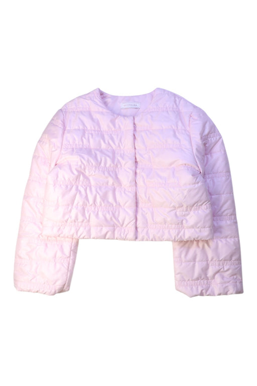 A Pink Puffer/Quilted Jackets from Monnalisa in size 12Y for girl. (Front View)