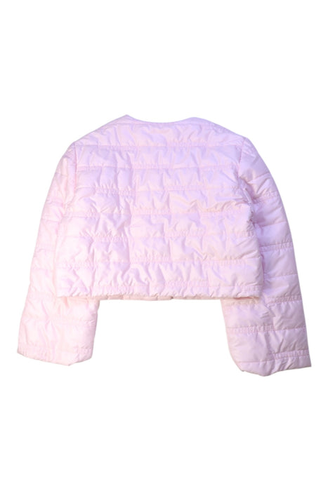 A Pink Puffer/Quilted Jackets from Monnalisa in size 12Y for girl. (Back View)