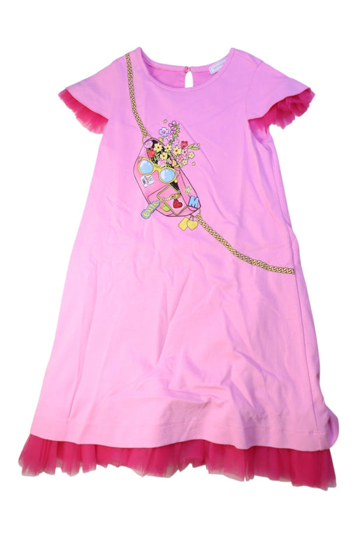 A Pink Short Sleeve Dresses from Monnalisa in size 10Y for girl. (Front View)