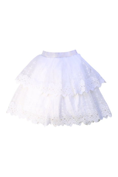 A White Tulle Skirts from As Know As Ponpoko in size 10Y for girl. (Back View)