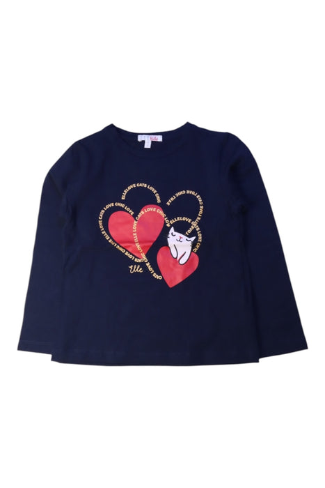 A Navy Long Sleeve T Shirts from ELLE in size 5T for girl. (Front View)