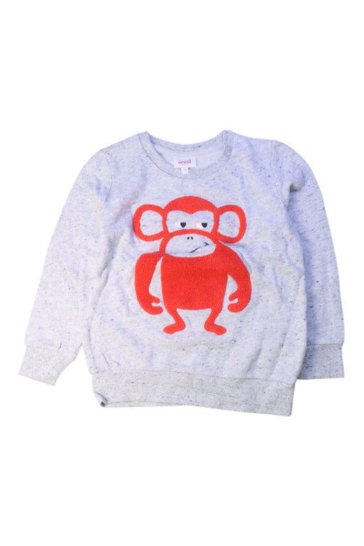 A Grey Crewneck Sweatshirts from Seed in size 5T for boy. (Front View)