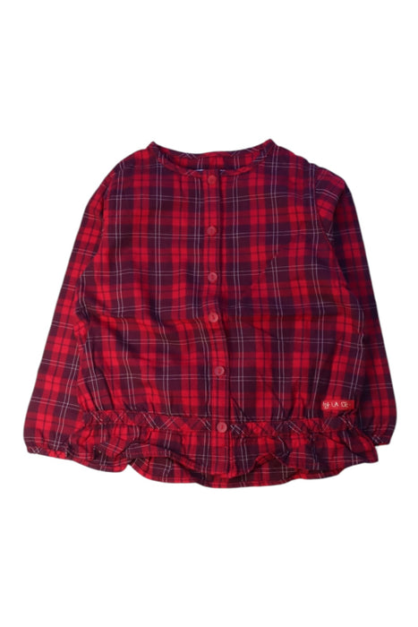 A Red Long Sleeve Shirts from La Compagnie des Petits in size 4T for girl. (Front View)