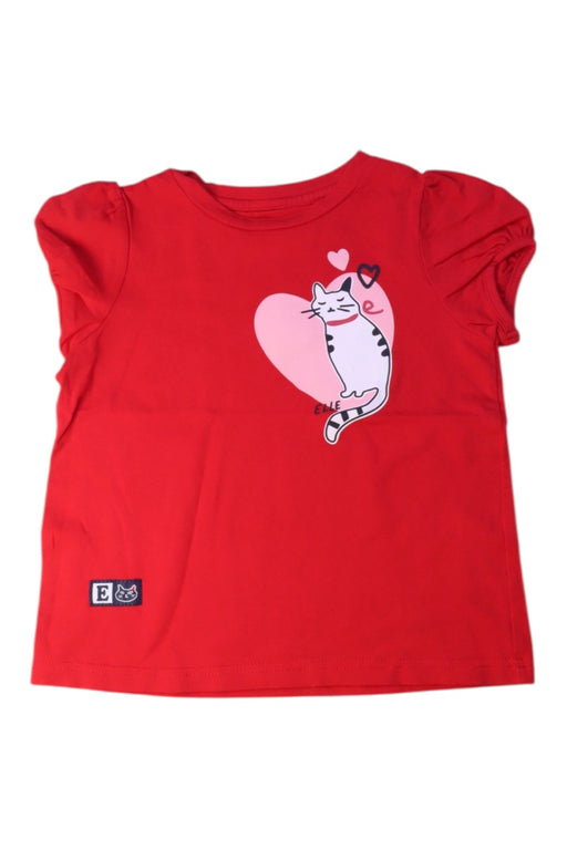 A Red Short Sleeve Tops from ELLE in size 5T for girl. (Front View)