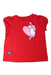 A Red Short Sleeve Tops from ELLE in size 5T for girl. (Front View)
