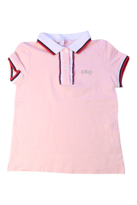 A Pink Short Sleeve Polos from ELLE in size 7Y for girl. (Front View)
