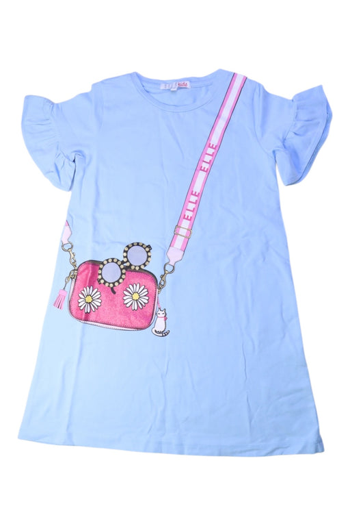 A Blue Short Sleeve Dresses from ELLE in size 5T for girl. (Front View)