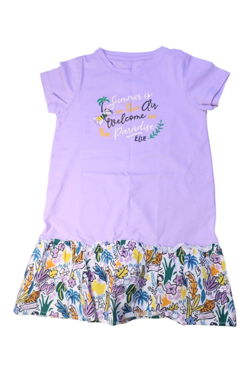 A Purple Short Sleeve Dresses from ELLE in size 5T for girl. (Front View)