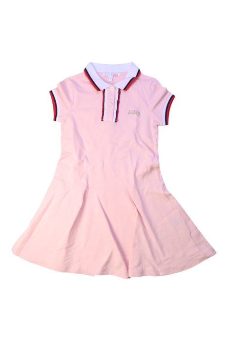 A Pink Short Sleeve Dresses from ELLE in size 5T for girl. (Front View)